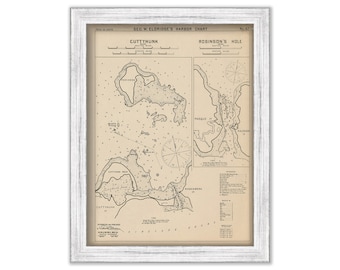 CUTTYHUNK & ROBERTSON'S HOLE, Massachusetts  - Nautical Chart by George W. Eldridge 1901