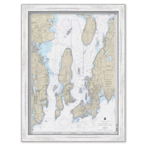 Narragansett Bay and Newport Harbor, Rhode Island - Nautical Chart by NOAA 1991
