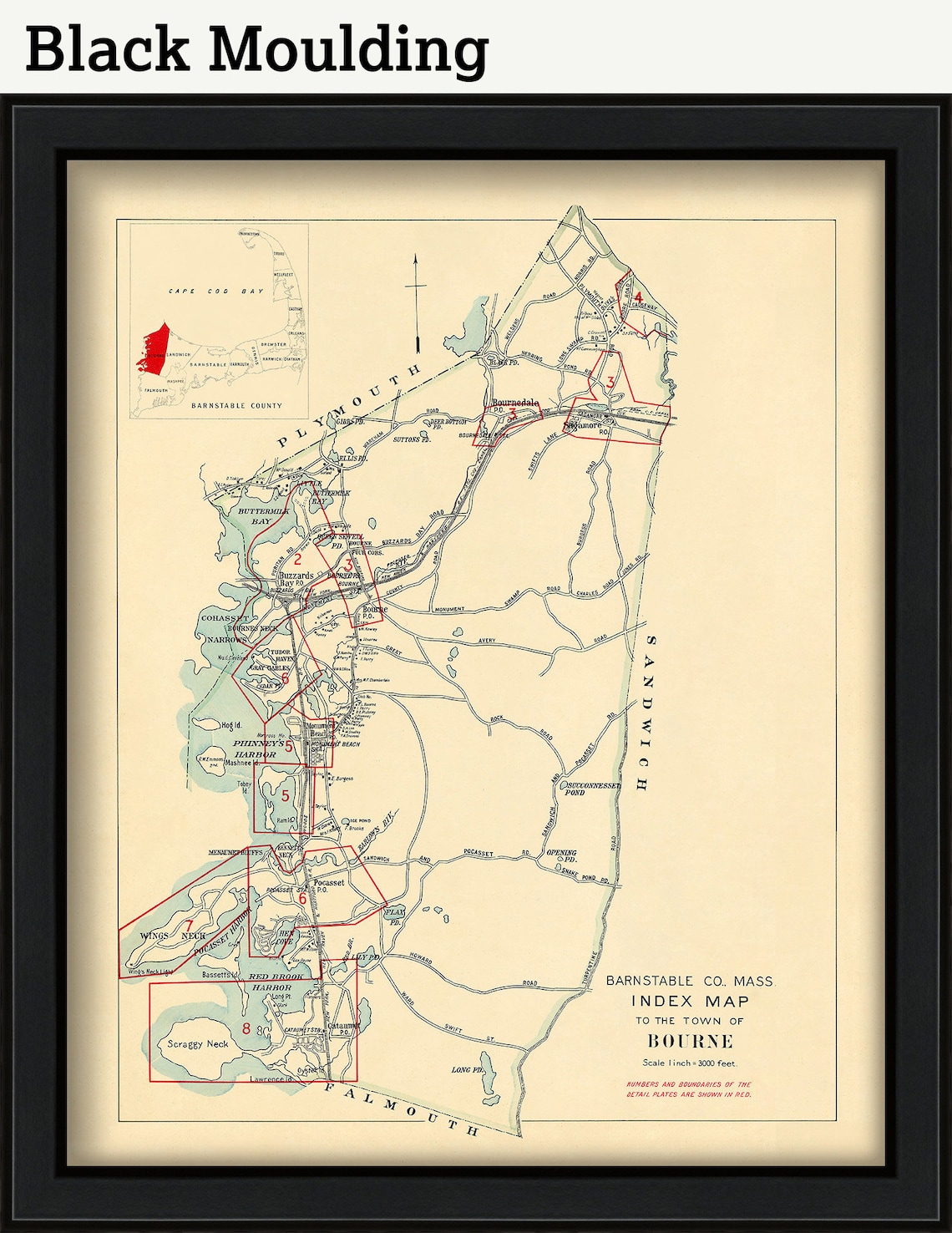 Town of BOURNE Massachusetts 1910 Etsy UK