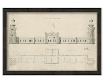 NAVESINK TWIN LIGHTS, Middletown, New Jersey  - Drawing and Plans of the Lighthouses as it was in 1861.