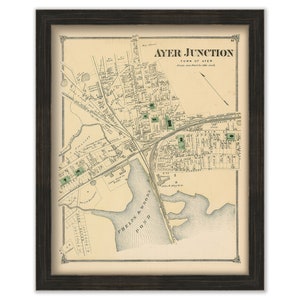 Village of AYER JUNCTION, Massachusetts 1875 Map - Replica or Genuine ORIGINAL