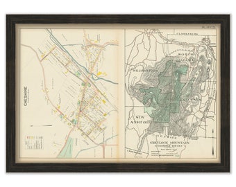 Village of CHESHIRE and GREYLOCK MOUNTAIN, Massachusetts 1904 Map - Replica or Genuine Original