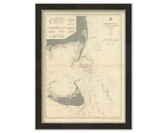 Nantucket Sound Eastern Approaches, Massachusetts  -  1900 Nautical Chart