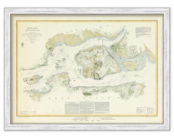 HELL GATE, New York City - Nautical Chart by United States Coast and Geodetic Survey 1851