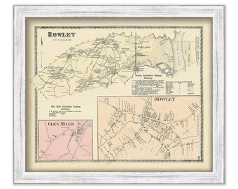 ROWLEY, Massachusetts 1872 Map - Replica or Genuine ORIGINAL