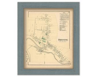 BRISTOL, Vermont - 1871 Map