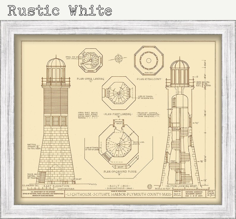 Scituate Light House 1810-Architectural Drawings image 6