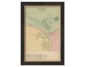 BOUND BROOK and BLOMINGTON, Franklin and Bridgewater Tounships, New Jersey 1873 - Replica or Genuine Original