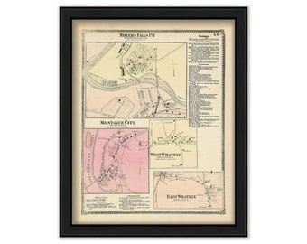 MILLERS FALLS, Massachusetts 1871 Map - Replica or Genuine ORIGINAL