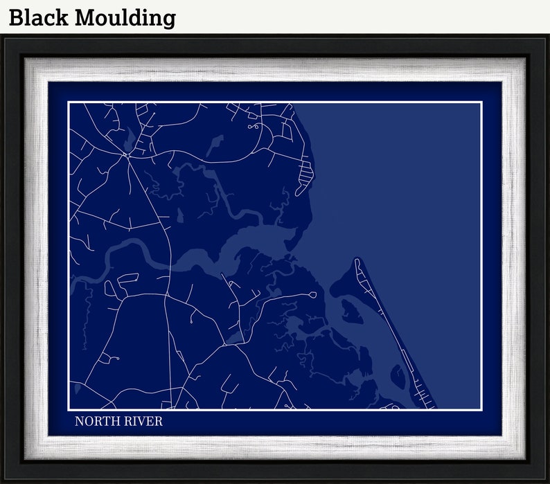 NORTH RIVER, Massachusetts Minimalist Map Blueprint Etsy — free download