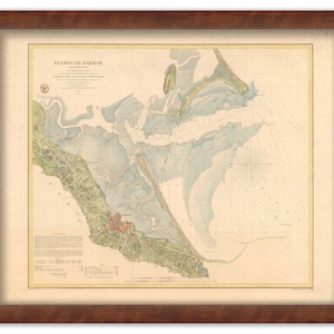 0534-Plymouth Harbor Nautical Chart 1857