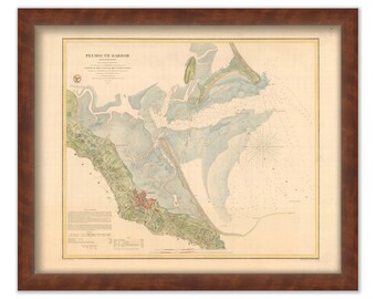 0534-Plymouth Harbor Nautical Chart 1857