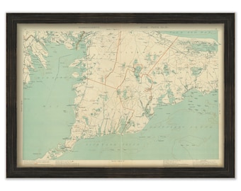 FALMOUTH, SANDWICH and BOURNE, Massachusetts and the surrounding area, 1904 Map/Chart - Replica or Genuine Original