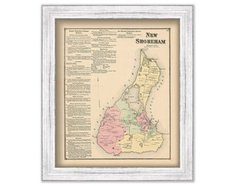NEW SHOREHAM, Rhode Island 1870 Map