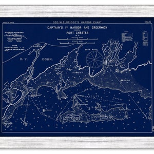 Greenwich and Port Chester - Blue Print - Nautical Chart by George W. Eldridge 1901