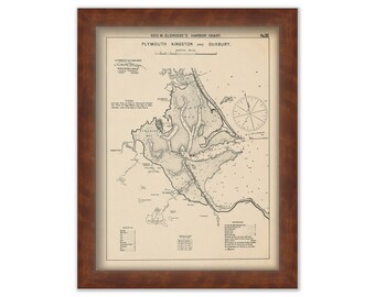 PLYMOUTH, KINGSTON and DUXBURY, Massachusetts - Nautical Chart by George W. Eldridge 1901
