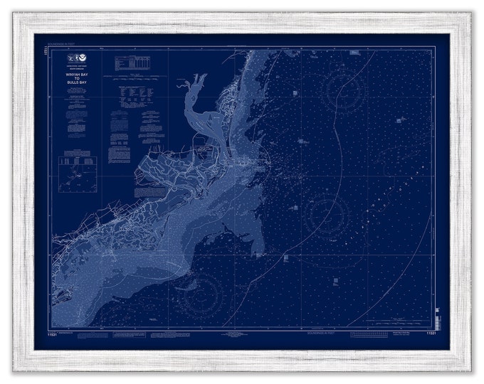 Winyah Bay to Bulls Bay, South Carolina - 2012 Nautical Chart Blueprint