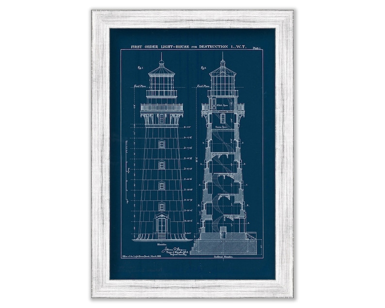 Destruction Island Lighthouse, Washington State - Architectural Drawing ...