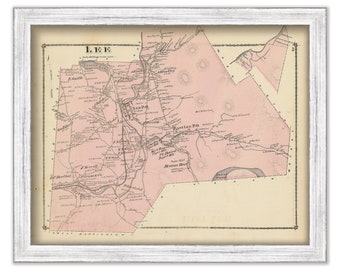 LEE, Massachusetts 1871 Map - Replica or Genuine ORIGINAL