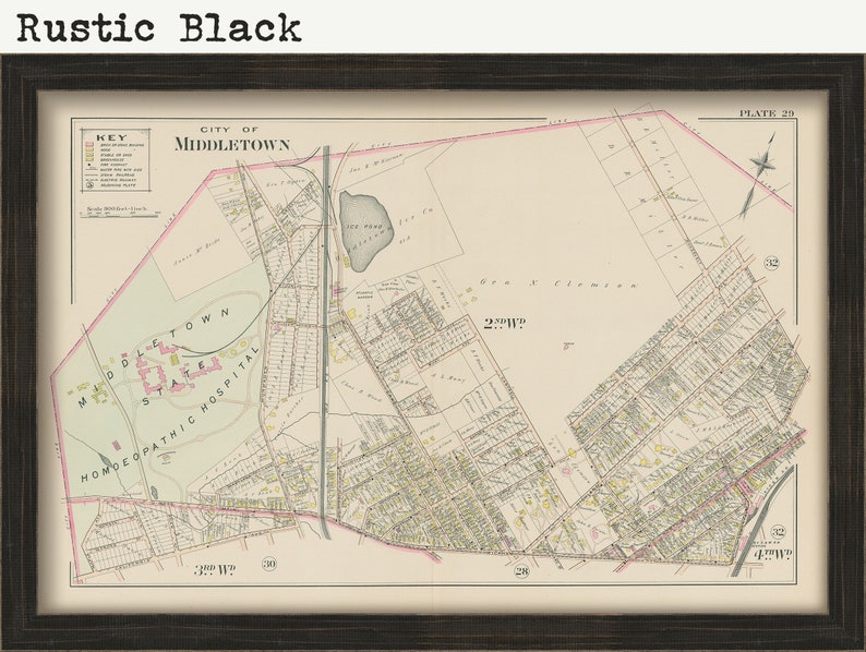 MIDDLETOWN New York 1903 Map Replica or Genuine Original - Etsy