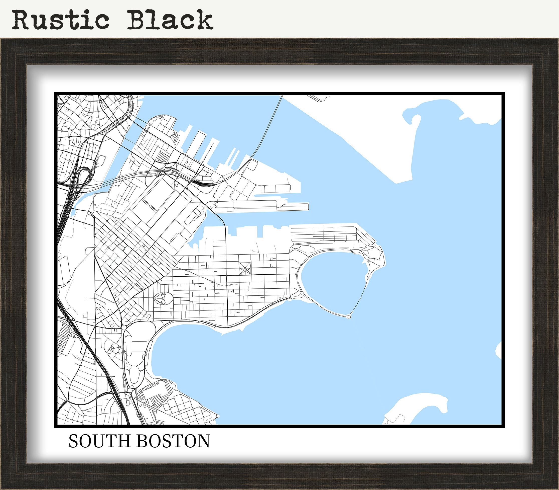 Map Of South Boston Ma South Boston, Massachusetts - Contemporary Map Poster