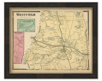 Town of WESTFIELD, Massachusetts 1870 Map