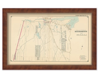 SOUTH HAMPTON, Peconic Bay, Long Island, New York Map 1916 - Replica or Genuine Original