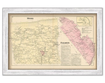 MOORE and PALMER, Pennsylvania 1872 Map - Replica or Genuine Original