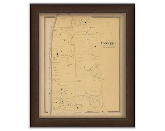 Town of YONKERS, New York 1868 Map