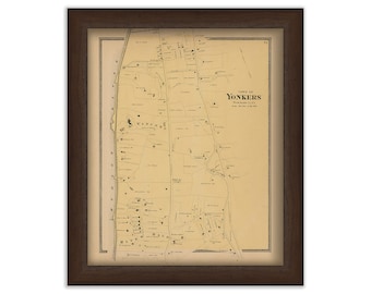 Town of YONKERS, New York 1868 Map