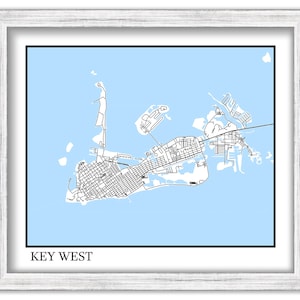 KEY WEST, Florida  -  Contemporary Map Poster