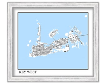 KEY WEST, Florida  -  Contemporary Map Poster