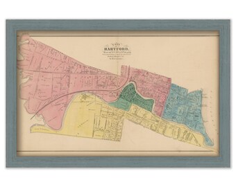 HARTFORD, Connecticut, 1869 Map, Replica or GENUINE ORIGINAL