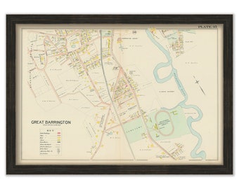 Village of GREAT BARRINGTON, Massachusetts 1904 Map - Replica or Genuine ORIGINAL