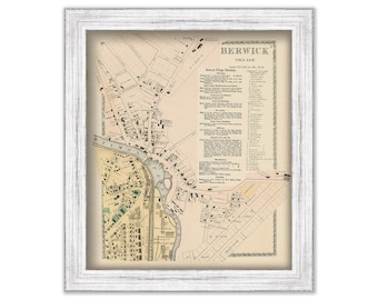 Village of BERWICK, Maine 1872 Map