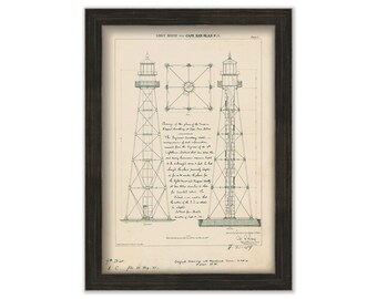 CAPE SAN BLAS Lighthouse, Florida  - Drawing and Plan of the Lighthouse as it was in 1883.