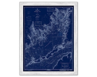 MARION, MATTAPOISETT and FALMOUTH, Massachusetts - Nautical Chart Blueprint 1971