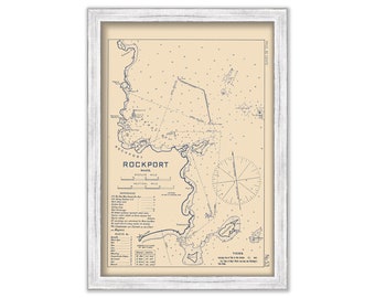 ROCKPORT HARBOR, Massachusetts - 1909 Nautical Chart by George W. Eldridge