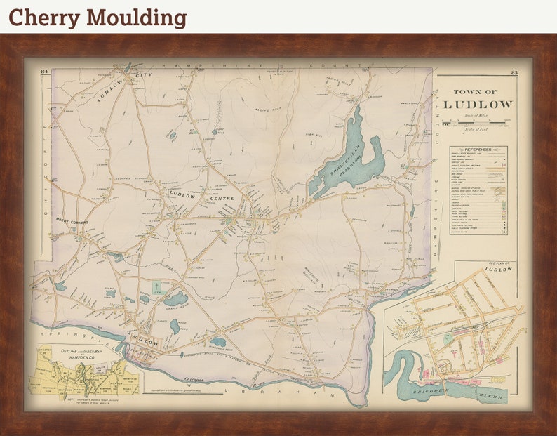 LUDLOW Massachusetts 1894 Map Replica or Genuine ORIGINAL Etsy