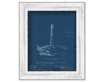 CAPE HATTERAS LIGHTHOUSE, Outer Banks, North Carolina  -  Drawing and Plan of the Lighthouse as it was in 1870