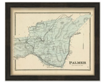 Town of PALMER, Massachusetts 1870 Map