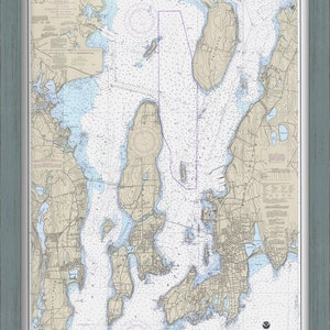 Narragansett Bay and Newport Harbor, Rhode Island - Nautical Chart by ...