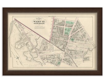 SOUTH BOSTON, Massachusetts 1874 Map - Ward 12 Plate D