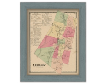 LUDLOW, Windsor County, Vermont 1869 Map - Replica or Genuine ORIGINAL