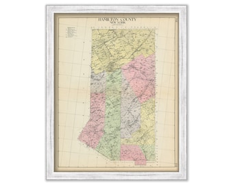 HAMILTON County, New York 1912 Map, Replica or GENUINE ORIGINAL
