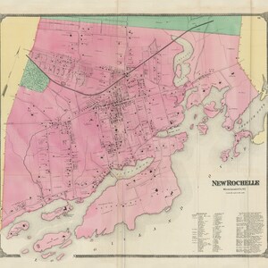 Village of NEW ROCHELLE, New York 1868 Map - Etsy