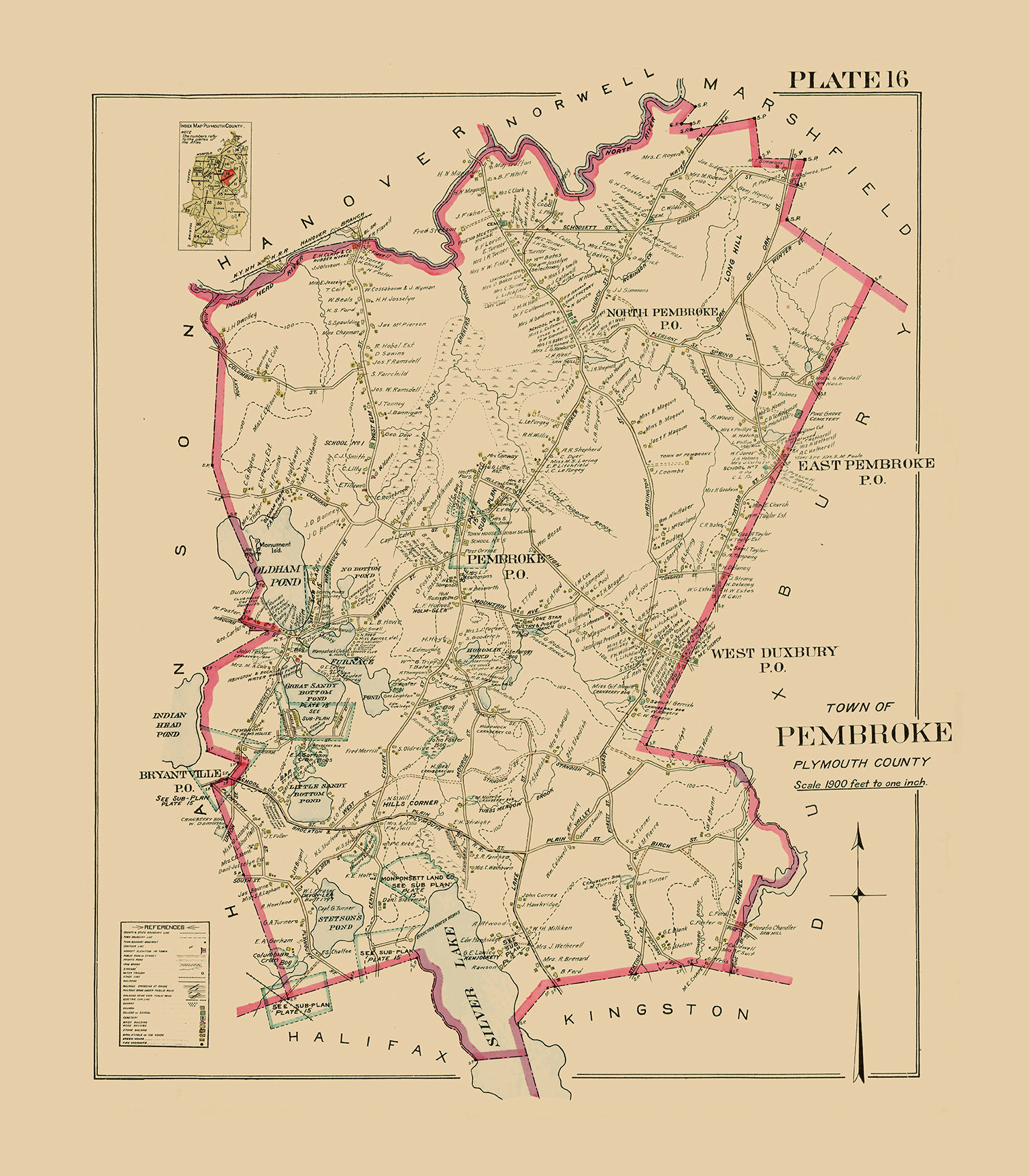 PEMBROKE, Massachusetts - 1903 Map