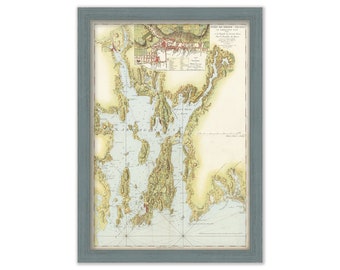 NARRAGANSETT BAY, Rhode Island - Nautical Chart by Des Barre 1776