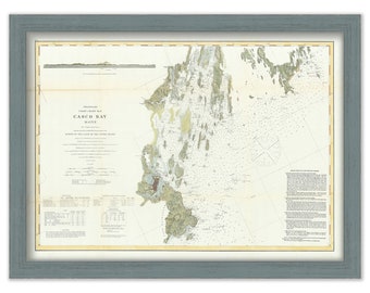 CASCO BAY, Maine - 1863 Nautical Chart