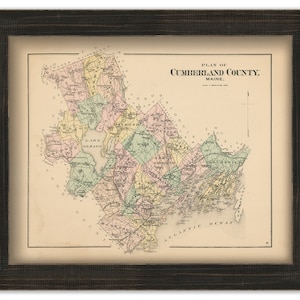 CUMBERLAND COUNTY, Maine 1871 Map, Replica or Genuine ORIGINAL